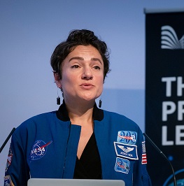 Jessica U Meir giving the Physiological Society's President's Lecture 2021