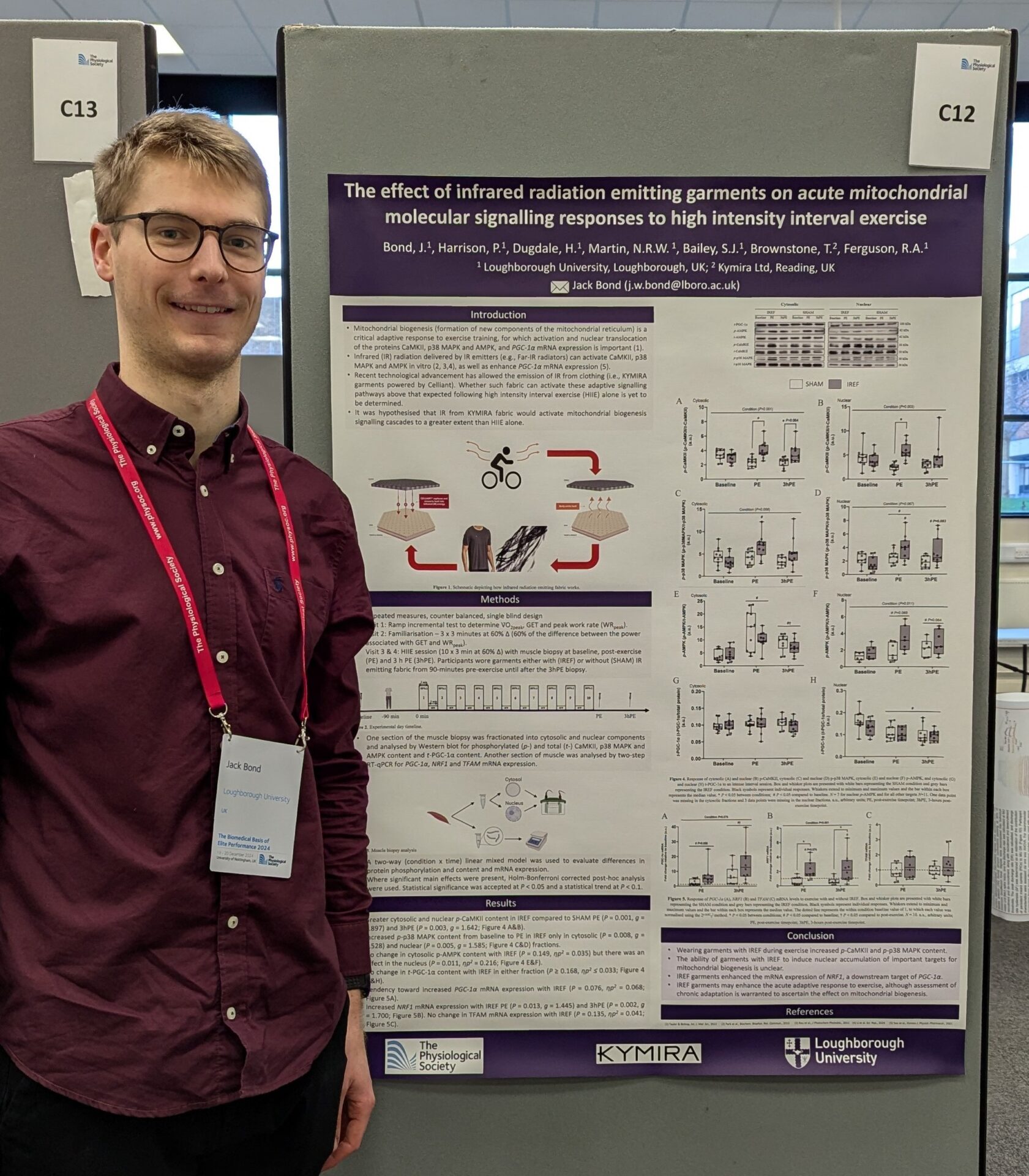 Jack Bond (Loughborough University, UK) Runner up of the Early Career Researcher Poster Competition at The Biomedical Basis of Elite Performance 2024. 