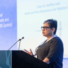 Shweta Narayan, Campaign Lead at the Global Climate and Health Alliance (GCHA), delivered the final plenary session ‘Clean Air, Healthy Lives’ at our 2025 Global Climate and Health Summit. She explains how investing in clean air would not only save lives but would also build the resilience and equity required for a healthier and more just future. Read her inspiring blog.