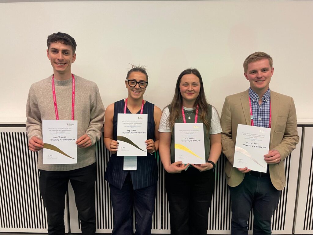 Presenting the early career researcher oral and poster competition winners at our meeting on dietary interventions in health and disease.